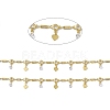 Brass Rectangle & Cubic Zirconia Flat Round Link Chains CHC-P010-02G-2