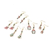 Christmas Theme Alloy Enamel Dangle Earrings EJEW-JE04511-1