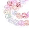 Transparent Crackle Glass Beads Strands GLAA-N053-10mm-01-3