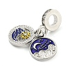 Rack Plating Alloy Enamel Flat Round with Sun European Dangle Charms FIND-B034-08P-02-2