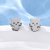 Tarnish Resistant 304 Stainless Steel Kitten Stud Earrings X-EJEW-F227-08P-4