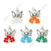 5Pcs 5 Colors Faceted Imitation Austrian Crystal Glass Pendants PALLOY-FS00046-1