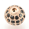 Brass Micro Pave Cubic Zirconia Beads ZIRC-Q013-10mm-143RG-3