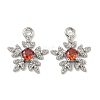 Flower Brass Micro Pave Cubic Zirconia Pendants KK-N254-102P-02-1