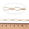 Handmade Brass Pave Clear Cubic Zirconia Horse Eye Link Chains CHC-G027-03G-3