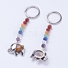 Natural Tiger Eye Chakra Keychain KEYC-P040-E05-2