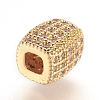 Brass Micro Pave Cubic Zirconia Beads X-ZIRC-F062-14G-2