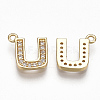 Brass Cubic Zirconia Charms KK-S348-330U-2