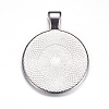 Flat Round Alloy Pendant Cabochon Settings LS-PALLOY-A15654-N-3