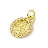 Brass Micro Pave Cubic Zirconia Charms KK-M283-21C-01-2