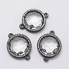 Brass Micro Pave Cubic Zirconia Links ZIRC-F045-12B-C-RS-1