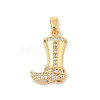 Brass Micro Pave Cubic Zirconia Pendants KK-R100-08G-1