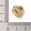 Heart with Paw Print Pattern Rack Plating Brass Micro Pave Cubic Zirconia European Beads KK-G511-05B-G-3