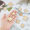 SUPERFINDINGS 20Pcs 2 Styles Hollow Wooden Pendants WOOD-FH0001-98-3