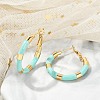 PVD Vacuum Plating 201 Stainless Steel Enamel Hoop Earrings for Women EJEW-B016-33F-2