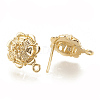 Brass Stud Earring Findings KK-S345-255-2