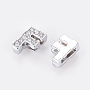 Alloy Initial Slide Charms with Grade A Rhinestones ALRI-R032-F-FF-2