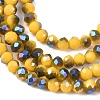 Electroplate Opaque Solid Color Glass Beads Strands EGLA-A034-P4mm-I15-4
