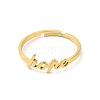 Ion Plating(IP) 304 Stainless Steel Word Hope Adjustable Ring RJEW-L107-027G-2