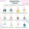 12Pcs 12 Style Flat Round & Rocket & Heart & Star Alloy Enamel Locking Stitch Markers HJEW-PH01500-3