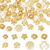 54Pcs 9 Styles Brass Bead Caps KK-TA0003-43-1