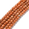 Natural Orange Calcite Beads Strands G-E576-74D-1
