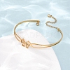 Bowknot 304 Stainless Steel & Rhinestone Cuff Bangles for Women BJEW-Z176-02G-3