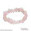 Natural Rose Quartz Chips Stretch Bracelets BJEW-BB16534-N-3