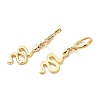 Rack Plating Brass Snake Dangle Leverback Earrings with Cubic Zirconia EJEW-D061-02G-2