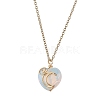 Opalite Heart Pendant Necklaces NJEW-JN04683-01-2