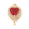Brass Pave Cubic Zirconia Connector Charms KK-Z072-06G-06-1