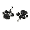 Natural Obsidian Pendants X-G-B194-02P-07-2