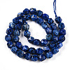 Dyed Natural Sesame Jasper Beads Strands G-T139-8mm-47G-2