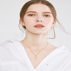 1Pc Brass Chain & 304 Stainless Steel Letter Pendant Necklaces NJEW-LP0001-35O-G-4