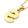 Ion Plating(IP) Initial Letter 304 Stainless Steel Pendant Necklaces NJEW-M199-01G-S-2