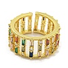 Brass Micro Pave Cubic Zirconia Cuff Rings RJEW-L113-008G-2