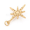 Brass Micro Pave Cubic Zirconia Charms ZIRC-G169-06G-2