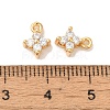 Brass Micro Pave Clear Cubic Zirconia Charms KK-M294-18G-3