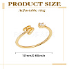 1Pc Letter Brass Rhinestone Open Cuff Rings for Women AJEW-LP0004-47B-G-2