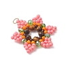 Glass Seed Beaded Pendants PALLOY-MZ01241-04-3