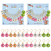 Alloy Enamel Flower with Yin Yang Charm Locking Stitch Markers HJEW-PH01723-1