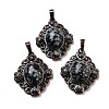Natural Snowflake Obsidian Rhombus Pendants G-K363-02R-14-1