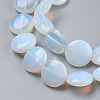 Flat Round Opalite Beads Strands G-S110-25-3
