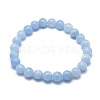 Natural & Dyed White Jade Bead Stretch Bracelets BJEW-K212-C-018-2