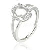 1Pc 925 Sterling Silver Prong Ring Settings STER-BBC0008-59-7