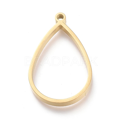 Ion Plating(IP) 304 Stainless Steel Open Back Bezel Polishing Pendants STAS-K208-14G-1