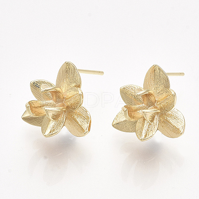 Brass Stud Earring Findings X-KK-T038-584G-NF-1