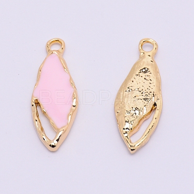 Light Gold Plated Alloy Enamel Pendants ENAM-WH0051-01E-1