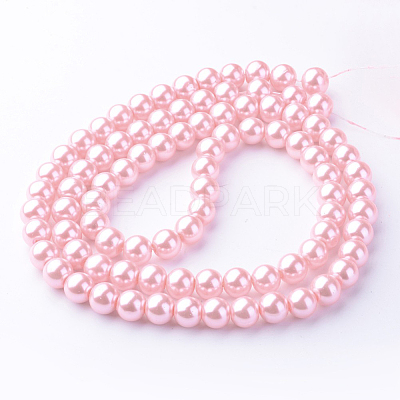 Baking Paint Pearlized Glass Pearl Round Bead Strands HY-Q003-10mm-53-1
