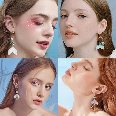 DIY Mermaid and Fishtail Shape Drop Earring Making Kit DIY-SC0018-15-1